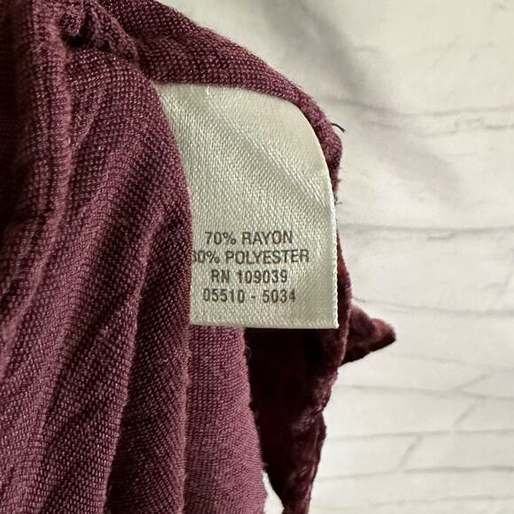 CJ Banks Women’s Maroon Velvet Button Down Cardigan, 1x, Pre-owned - Picture 5 of 6